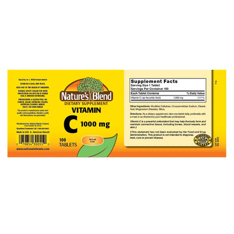 Nature's Blend, Vitamin C, 1000 mg, 100 Tabs