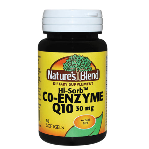 Nature's Blend, HiSorb Co-Enzyme Q10, 30 Mg, 30 Softgels
