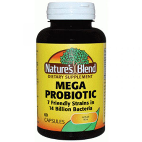 Nature's Blend, Probiotic Mega (14 Billion Bacteria), 60 Caps
