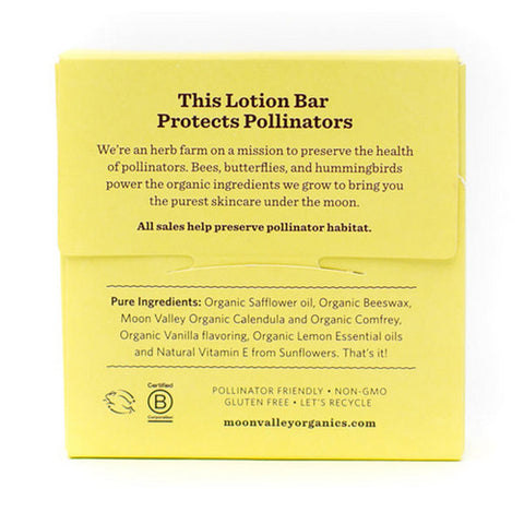 Moon Valley Organics, Herbal Lotion Bar Lemon Vanilla, 1.9 Oz