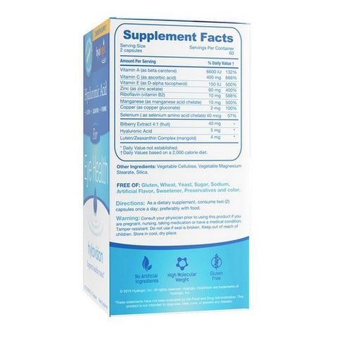 Hyalogic, Hyaluronic Acid Hylavision For Eye Health, 120 VegCaps