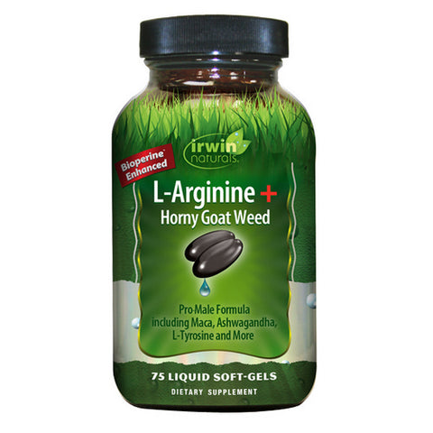 Irwin Naturals, L-Arginine +Horny Goat Weed, 75 Softgels