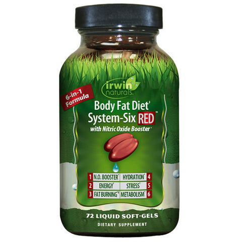 Irwin Naturals, Body Fat Diet System-Six RED, 72 Softgels