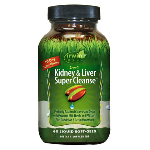 Irwin Naturals, 2-In-1 Kidney And Liver Super Cleanse, 180 Softgels