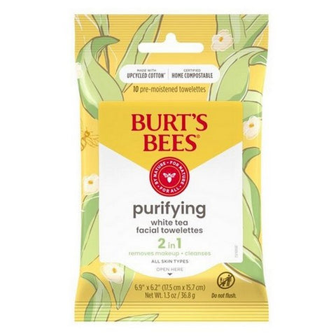 Burts Bees, Facial Cleansing Towelettes with White Tea Extract, 10 Count