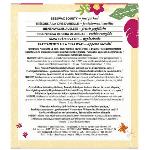 Burts Bees, Just Picked Lip Balm, 4 Count