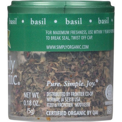 Simply Organic, Organic Basil Leaf, 0.18 Oz