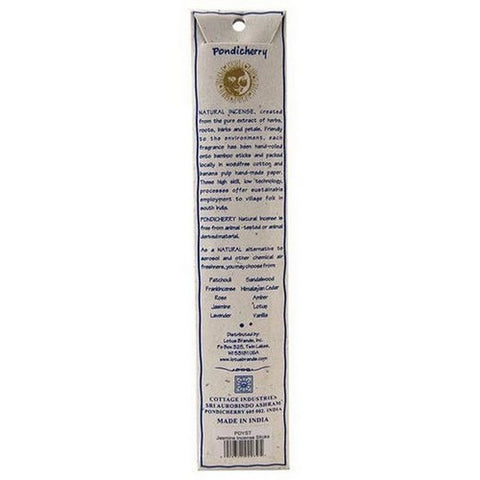 Pondicherry Natural Incense, Jasmine Incense Sticks, 15 Count