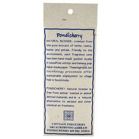 Pondicherry Natural Incense, Jasmine Incense Cones, 20 Count