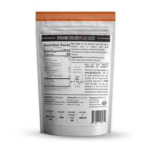 Karmalize.Me, Organic Flax Seed Golden, 6 Oz
