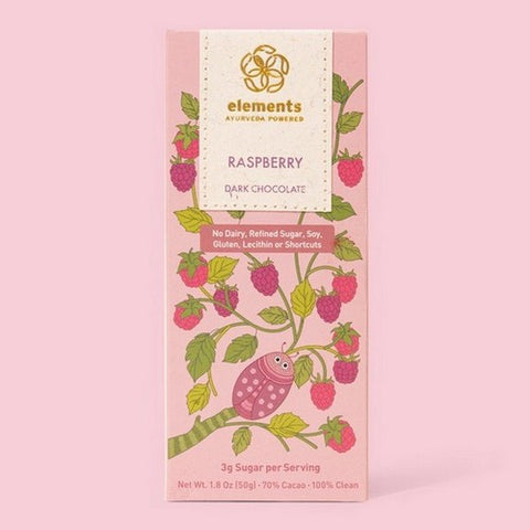 Elements Truffles, Raspberry with Beetroot Infusion 70% Cacao Artisanal Chocolate, 2 Oz