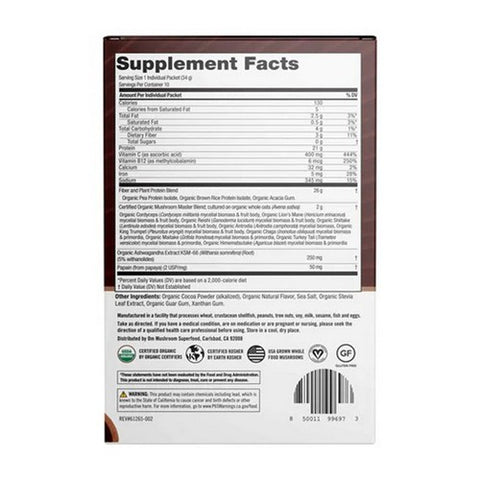 Om Mushrooms, Mushroom Master Blend Protein Chocolate, 10 Count