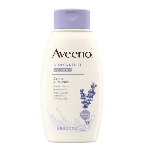 Aveeno, Active Naturals Stress Relief Body Wash Lavender Chamomile And Ylang Ylang Scent, 12 Oz