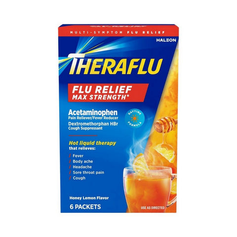 Flu Relief Max Strength Honey Lemon 6 Each by Theraflu