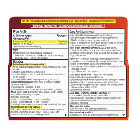 Motrin, Dual Action With Tylenol, 120 Tabs