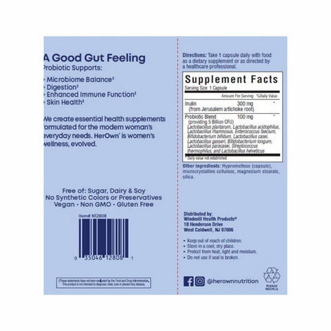 Her Own, Probiotic for Women, 5 Billion CFUs, 30 Caps