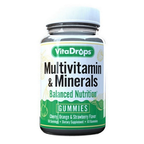 Vitadrops, VitaDrops Multivitamin & Minerals, 60 Gummies