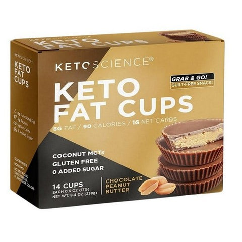 Keto Science, Keto Fat Cups Chocolate Peanut Butter, 14 Cups