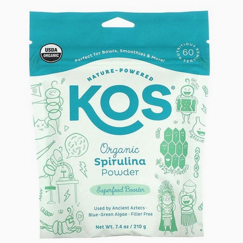 Kos, Organic Spirulina Powder, 7.4 Oz
