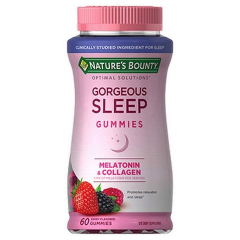 Nature's Bounty, Gorgeous Sleep Gummies Melatonin With Collagen, 60 Count