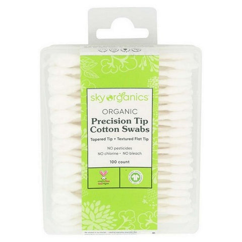 Sky Organics, Organic Precision Tip Cotton Swabs, 100 Count
