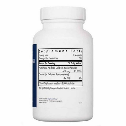 Nutricology/ Allergy Research Group, Pantothenic Acid Vitamin B5, 90 Veg Caps