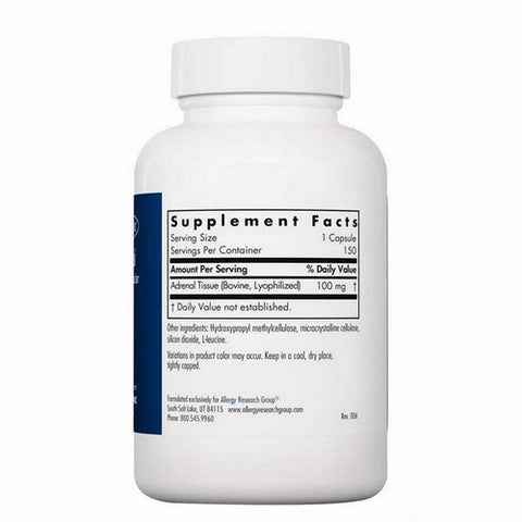 Nutricology/ Allergy Research Group, Adrenal Natural Glandular, 150 Veg Caps