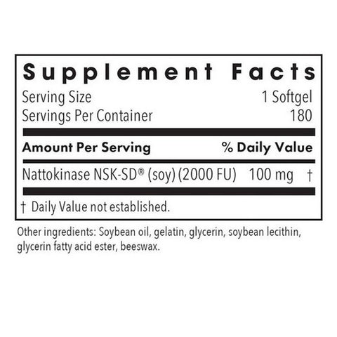 Nutricology/ Allergy Research Group, Nattokinase NSK-SD 2000 Fibrinolytic Units, 100 Mg, 180 Softgels