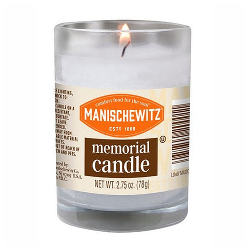 Manischewitz, Memorial Glass Candle, 1 Count (Case Of 24)