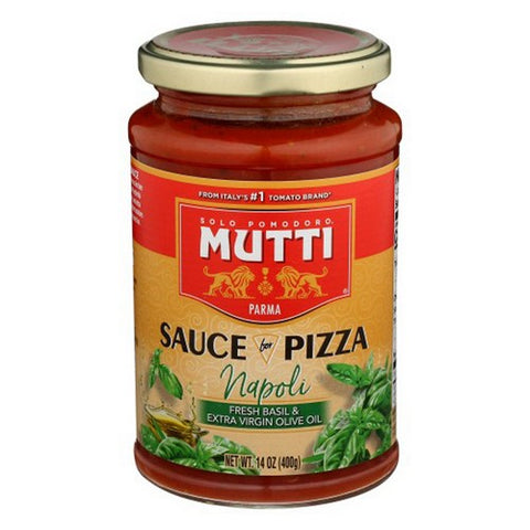 Mutti, Fresh Basil And Extra Virgin Olive Oil Sauce For Pizza Napoli, 14 Oz (Case Of 6)