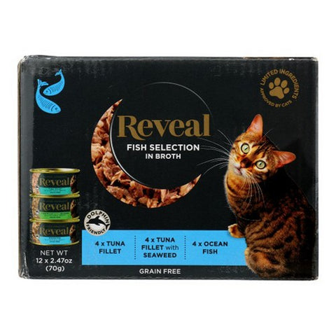 Reveal, Fish In Broth Can Variety Pack Cat Food, 12 Count (Case Of 4)