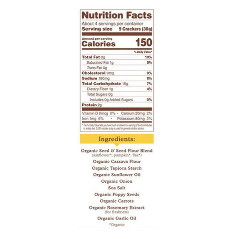 Simple Mills, Organic Seed Crackers Everything, 4.25 Oz (Case Of 6)
