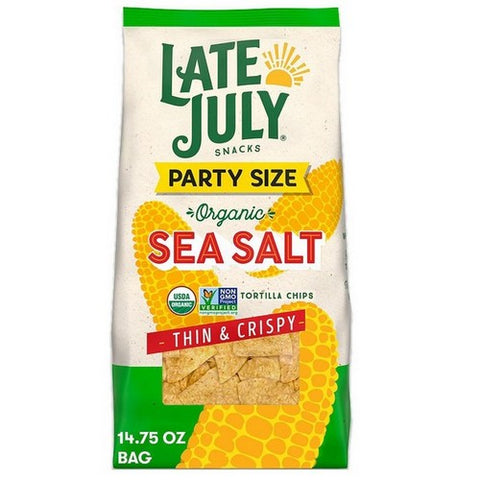 Late July, Organic Sea Salt Party Size Restaurant Style, 14.75 Oz (Case Of 9)