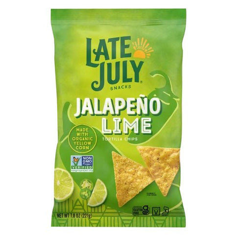 Late July, Jalapeno Lime Tortila Chips, 7.8 Oz (Case Of 12)