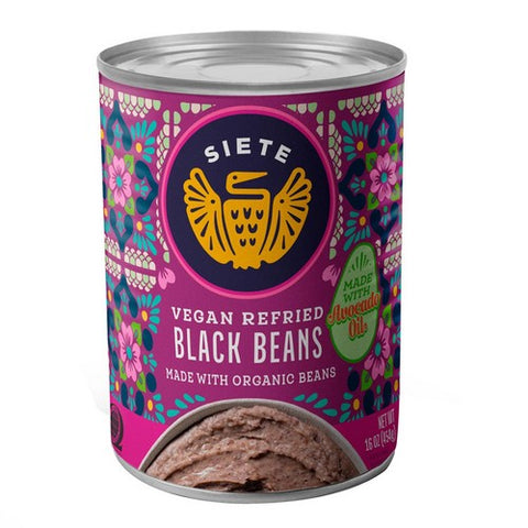 Siete, Vegan Refried Black Beans, 16 Oz (Case Of 12)