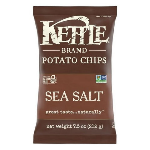 Kettle Foods, Sea Salt Kettle Potato Chips, 7.5 Oz (Case Of 12)