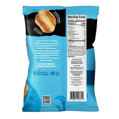 Wilde Snacks, Sea Salt And Vinegar Chicken Protein Chips, 4 Oz (Case Of 12)