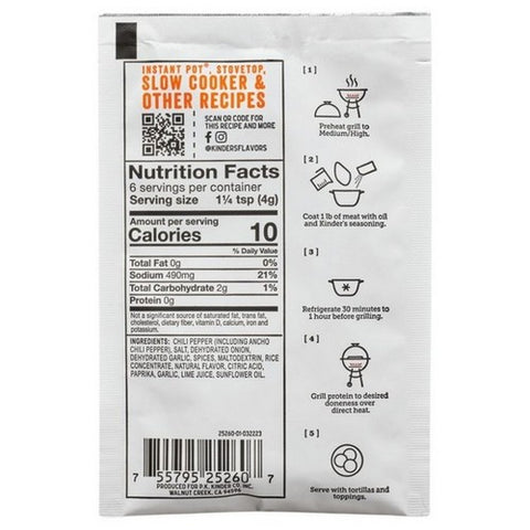 Kinders, Mexican Seasoning Taco Blend, 0.8 Oz (Case Of 15)