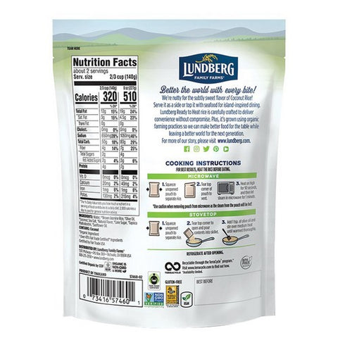 Lundberg, Organic Whole Grain Coconut Rice, 8 Oz (Case Of 6)