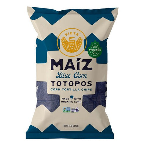 Siete, Maiz Totopos Blue Corn Tortilla Chips, 7.5 Oz (Case Of 6)