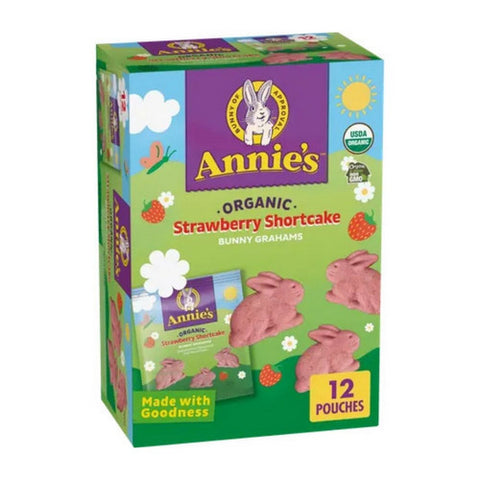 Annie's Homegrown, Bunny Grahams Strawberry Cookies, 12 Oz (Case Of 4)