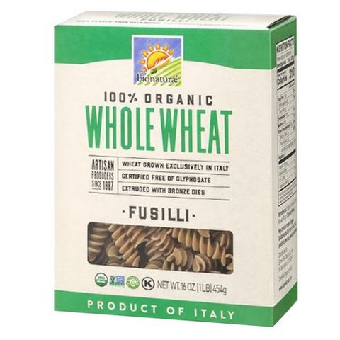 Bionaturae, Organic Whole Wheat Fusilli, 16 Oz(Case Of 12)