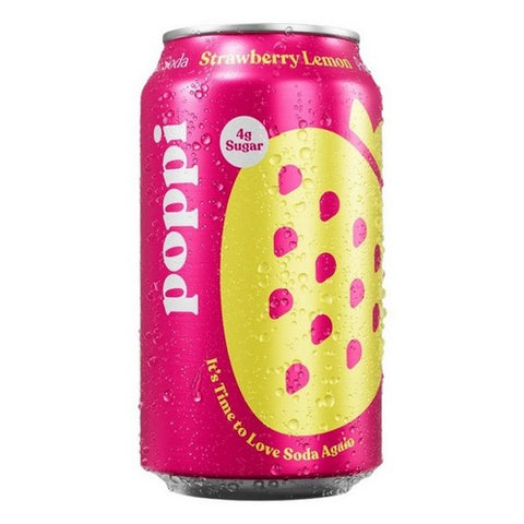 Poppi, Prebiotic Soda Lemon Strawberry, 12 Oz(Case Of 12)