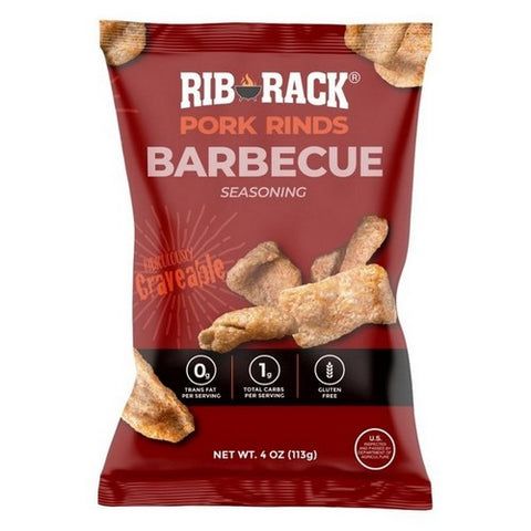 Rib Rack, Barbecue Pork Rinds, 4 Oz(Case Of 12)