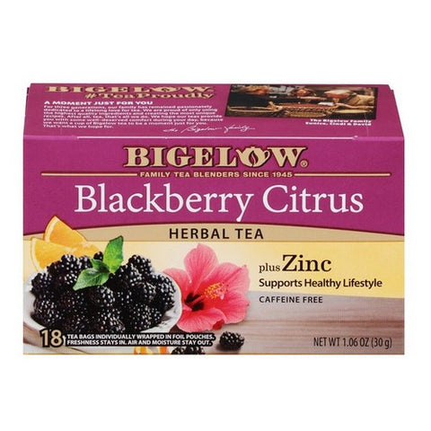 Bigelow, Blackberry Citrus Plus Zinc Herbal Tea, 1.06 Oz(Case Of 6)