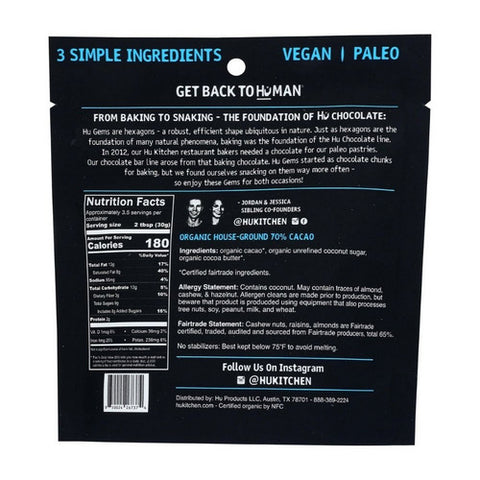 Hu, Organic Vegan Dark Chocolate Gems, 3.5 Oz(Case Of 6)