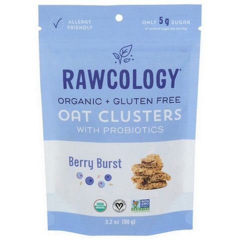 Rawcology, Organic Oat Clusters Berry Burst, 3.2 Oz(Case Of 6)