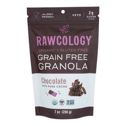 Rawcology, Organic Granola Chocolate With Cacao, 7 Oz(Case Of 6)