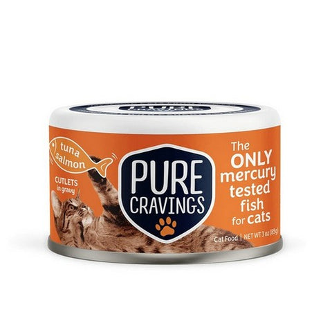 Pure Cravings, Wild Tuna And Salmon Cutlets In Gravy, 3 Oz(Case Of 12)