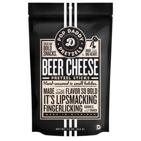 Pop Daddy Snacks, Beer Cheese Pretzel Sticks, 7.5 Oz(Case Of 12)